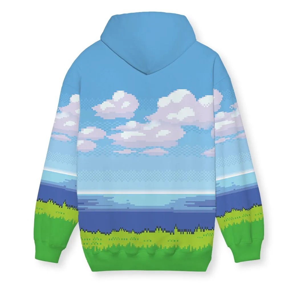 8-Bit Ocean Men's Zip-Up Hoodie