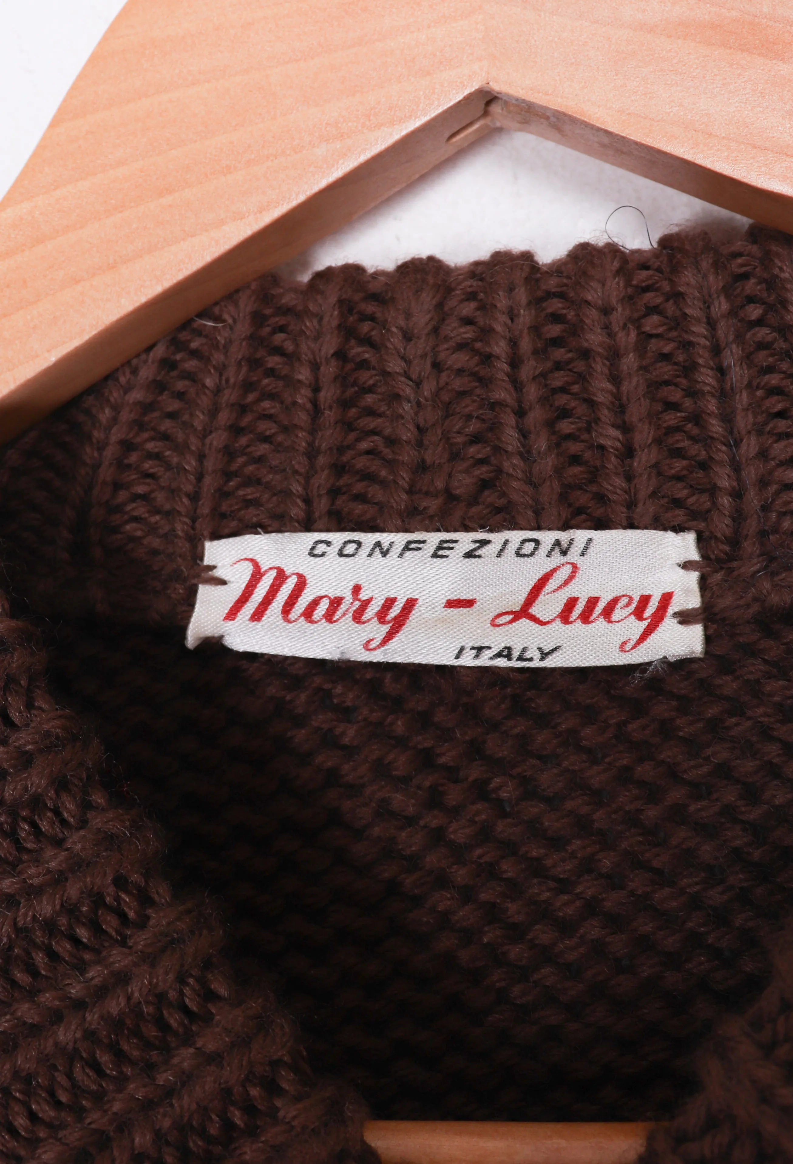 80s-90s Confezioni Italy Mary Lucy Brown Wool Blend Sweater