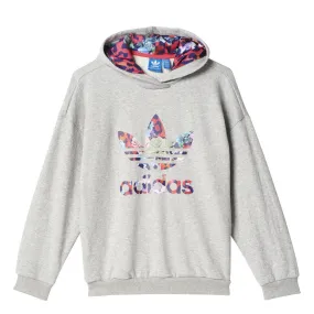 Adidas Originals S Rose Girls Hoodie Medium Grey Heather/Multicolor/Fresh Pink