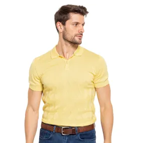 Argyle Solid Knit Polo - Yellow