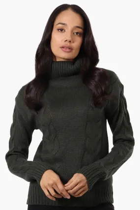 Beechers Brook Knit Turtleneck Pullover Sweater - Olive