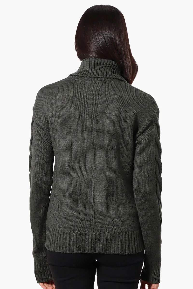 Beechers Brook Knit Turtleneck Pullover Sweater - Olive