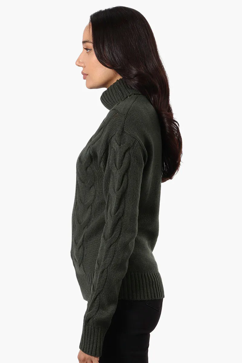 Beechers Brook Knit Turtleneck Pullover Sweater - Olive