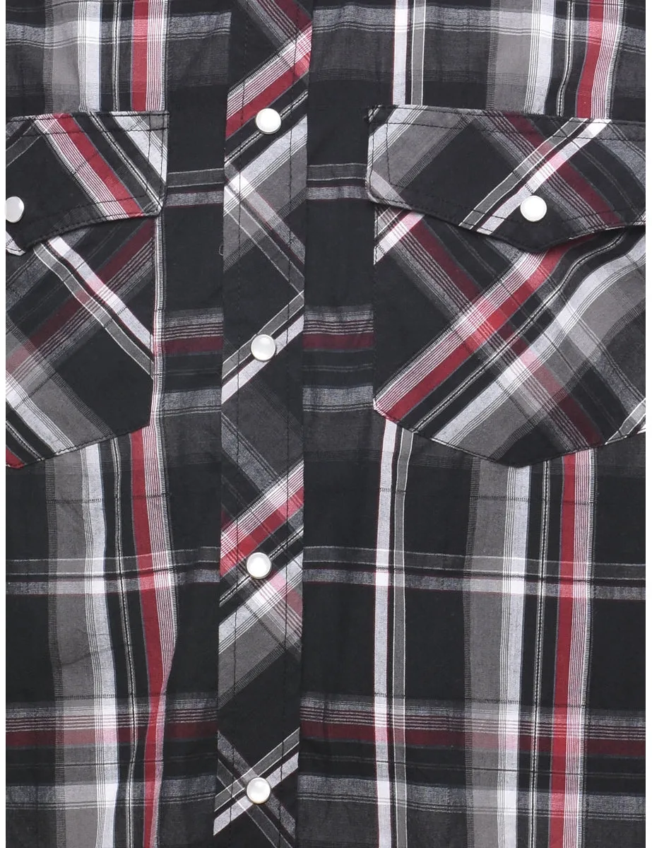 Black & Red Checked Western Shirt - M