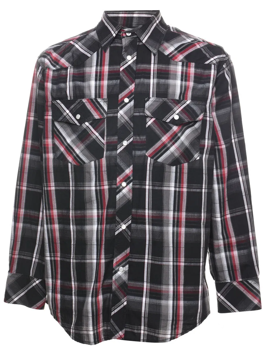 Black & Red Checked Western Shirt - M