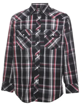 Black & Red Checked Western Shirt - M