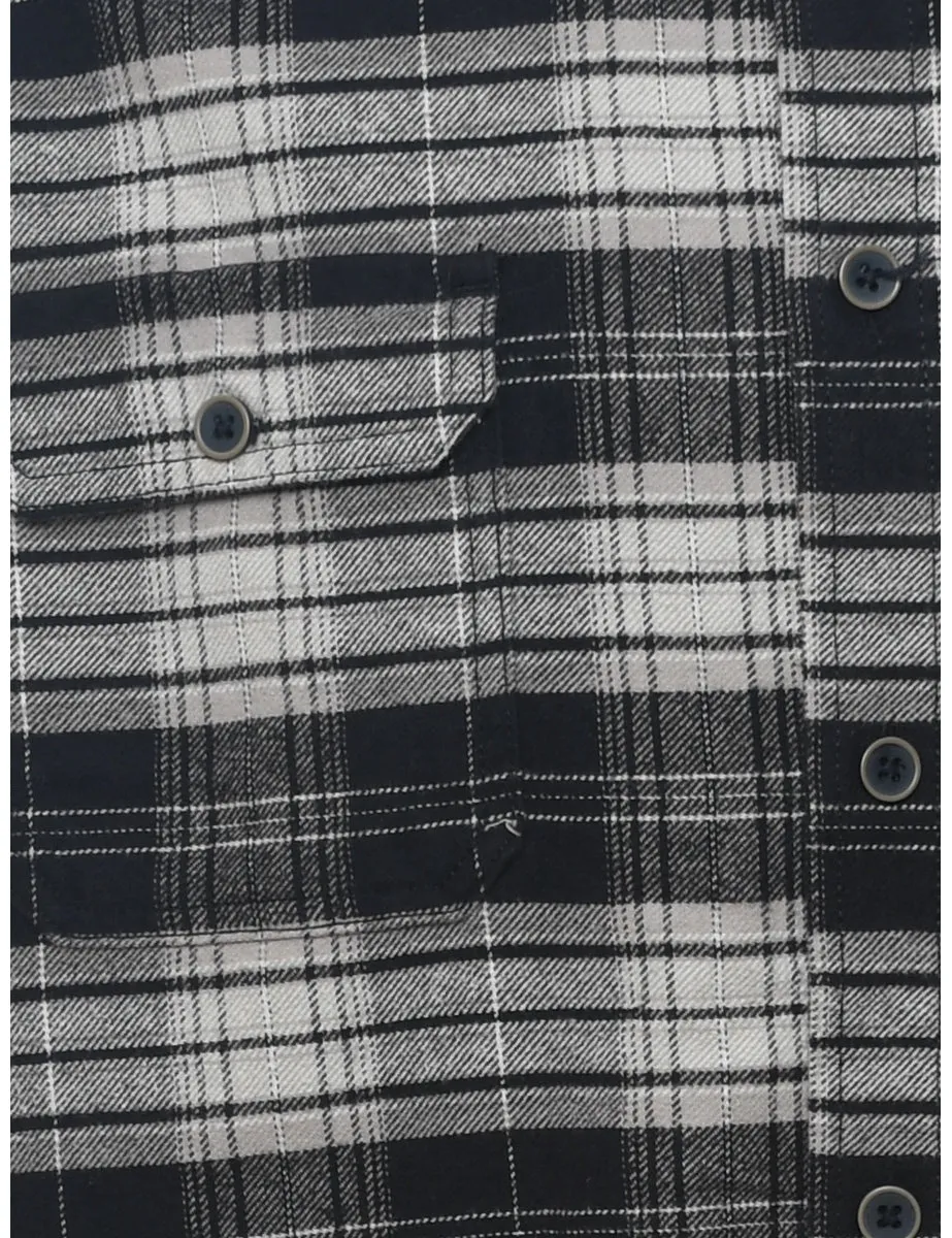 Black & White 1990s Plaid Shirt - L