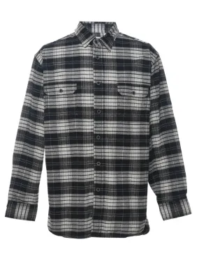 Black & White 1990s Plaid Shirt - L