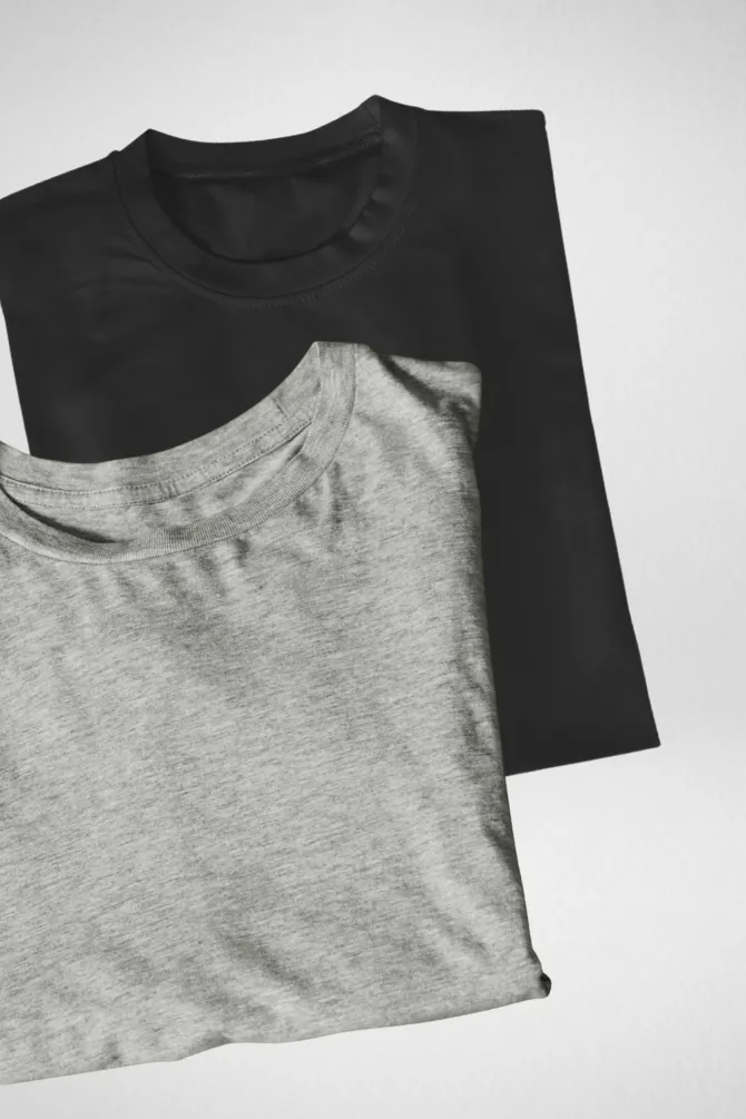 Black and Grey Melange Oversized T-Shirts Combo for Women