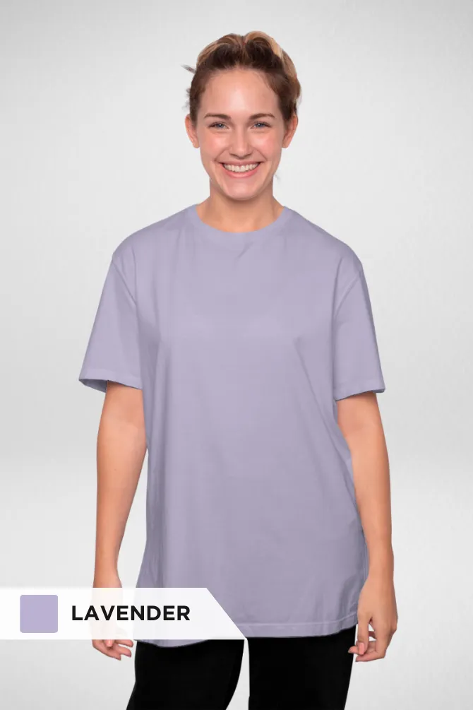 Black and Lavender Oversized T-Shirts Combo for Women