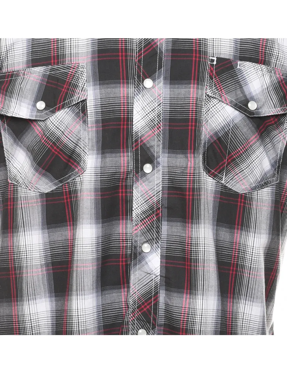 Black Checked Western Shirt - L