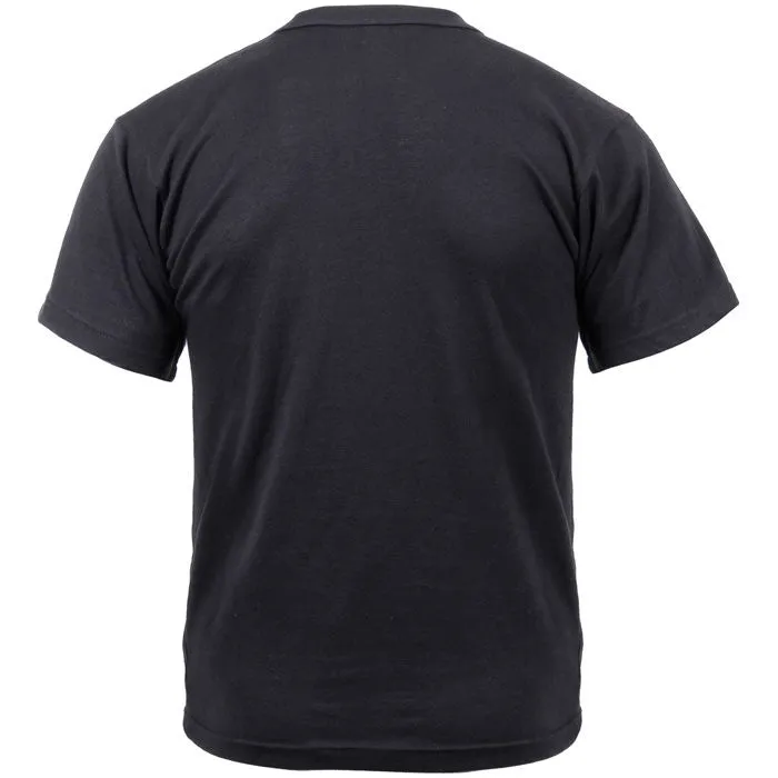 Black - Military GI Type Short Sleeve T-Shirt - Polyester Cotton