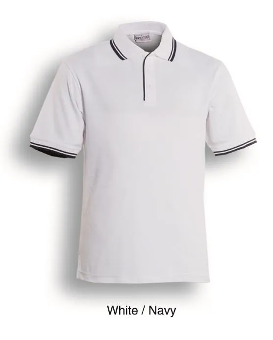 Bocini Mens Double Striped Polo-(CP0422)