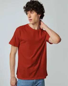 Brick Red Plain T-shirt