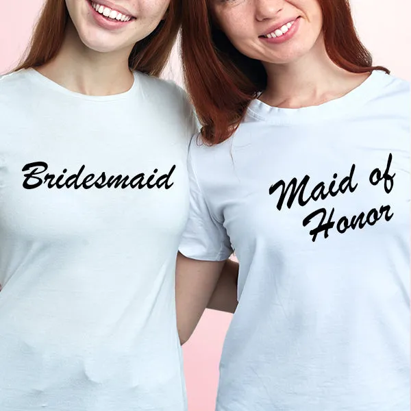 Bride and Bridesmaid Bachelorette Party T-Shirts, Crewneck