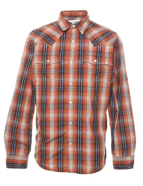 Brown Checked Shirt - S