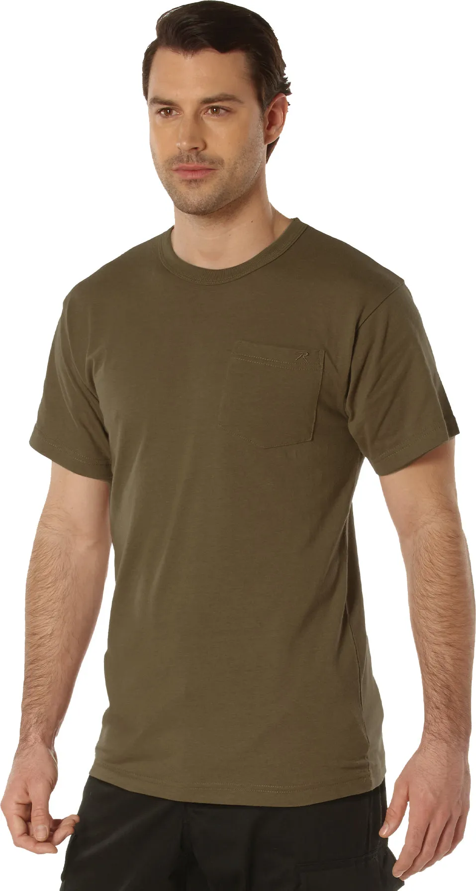 Brown Cotton / Polyester Pocket T-Shirt