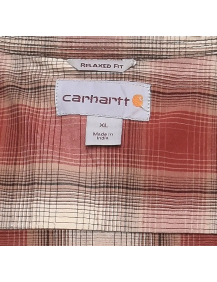 Carhartt Checked Beige & Off-White Shirt - XL