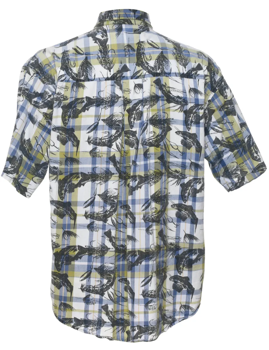 Checked Hawaiian Shirt - L