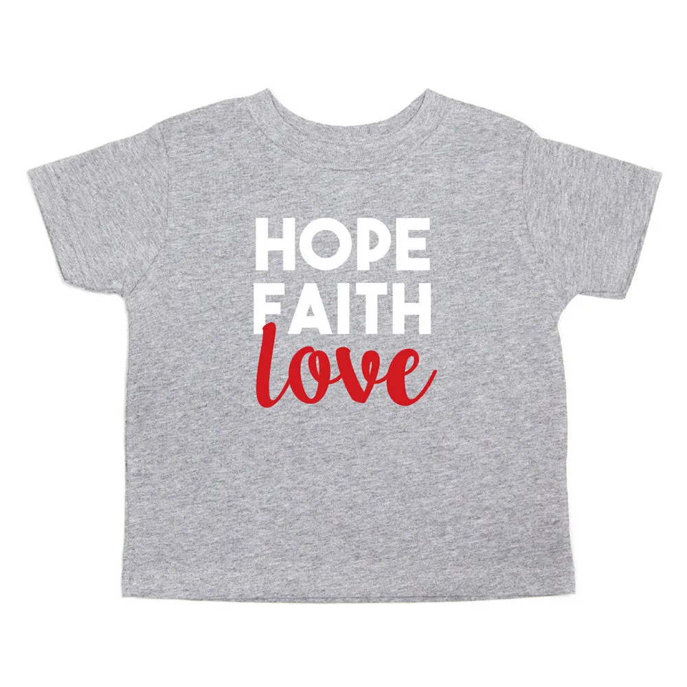 Christmas Hope Faith Love Words Toddler Short Sleeve T-Shirts