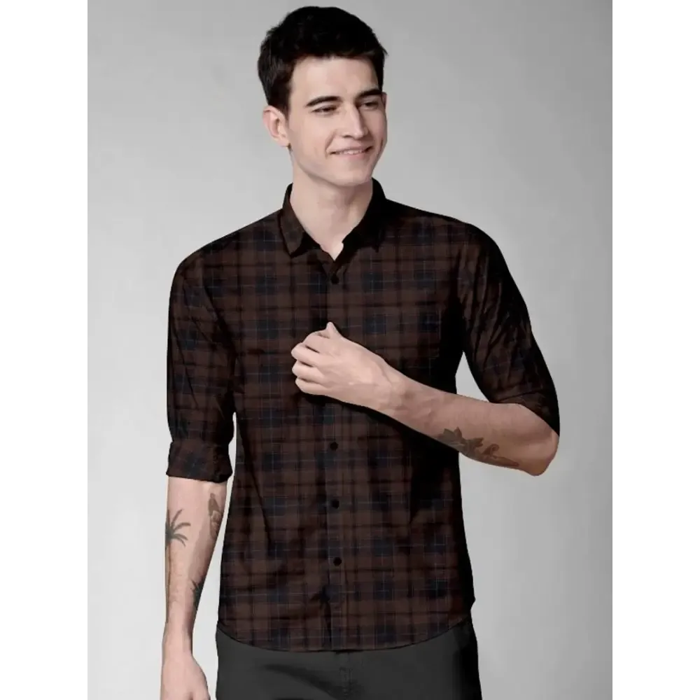 Classic Cotton Checked Casual Shirts for Men