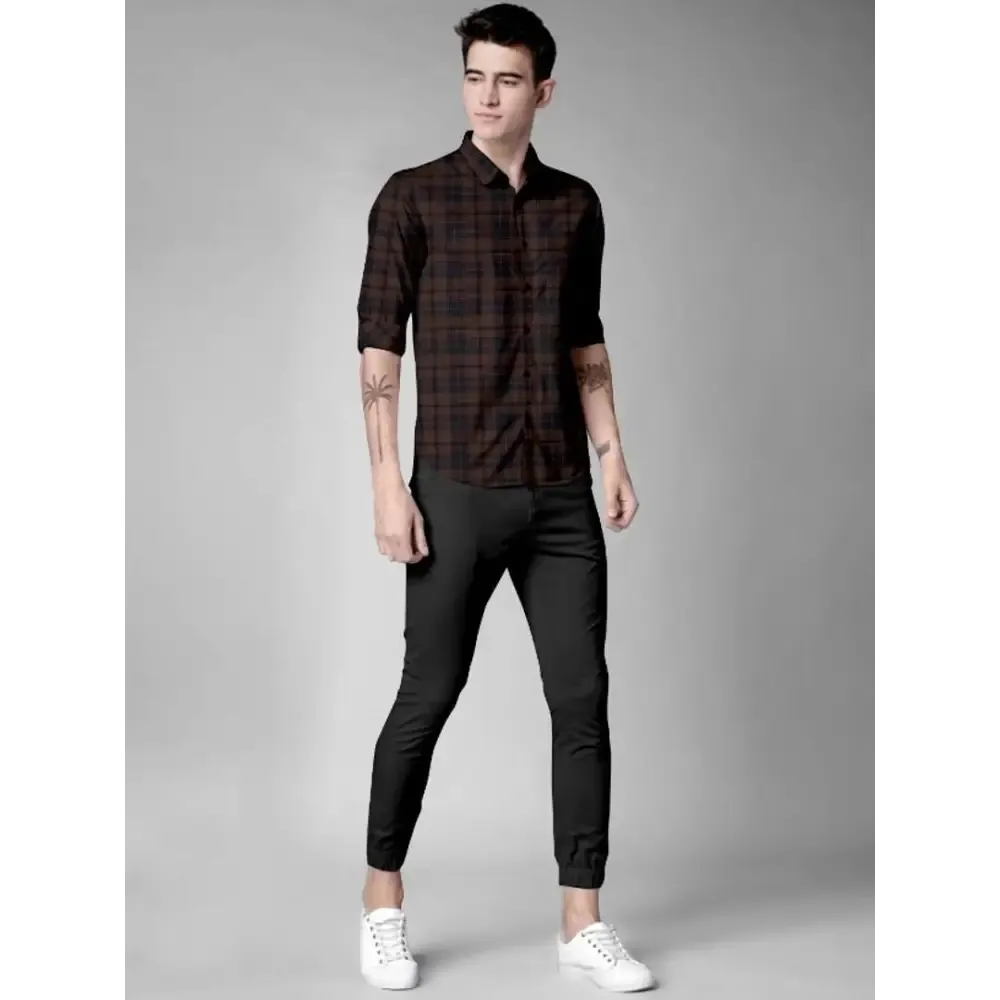 Classic Cotton Checked Casual Shirts for Men