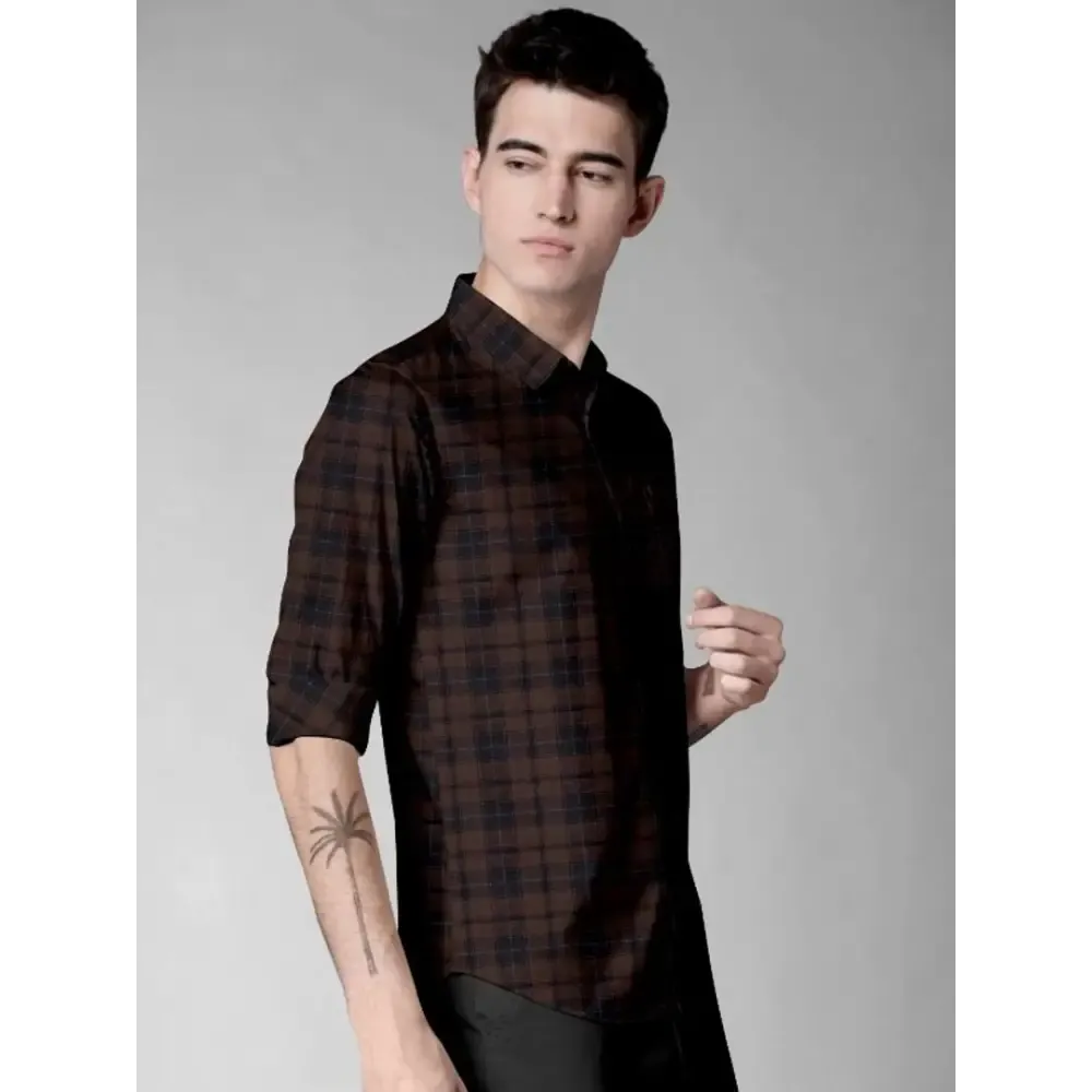 Classic Cotton Checked Casual Shirts for Men