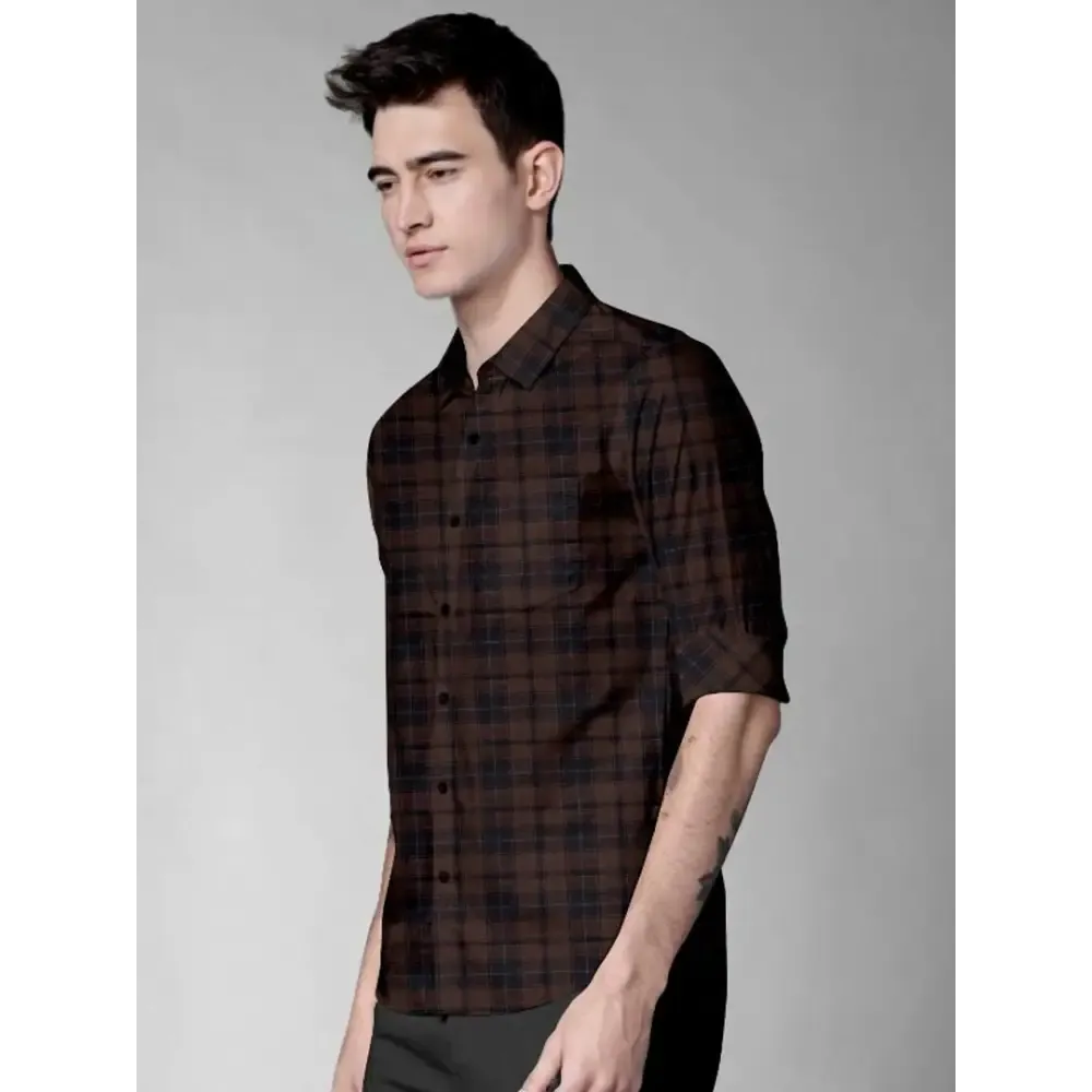 Classic Cotton Checked Casual Shirts for Men