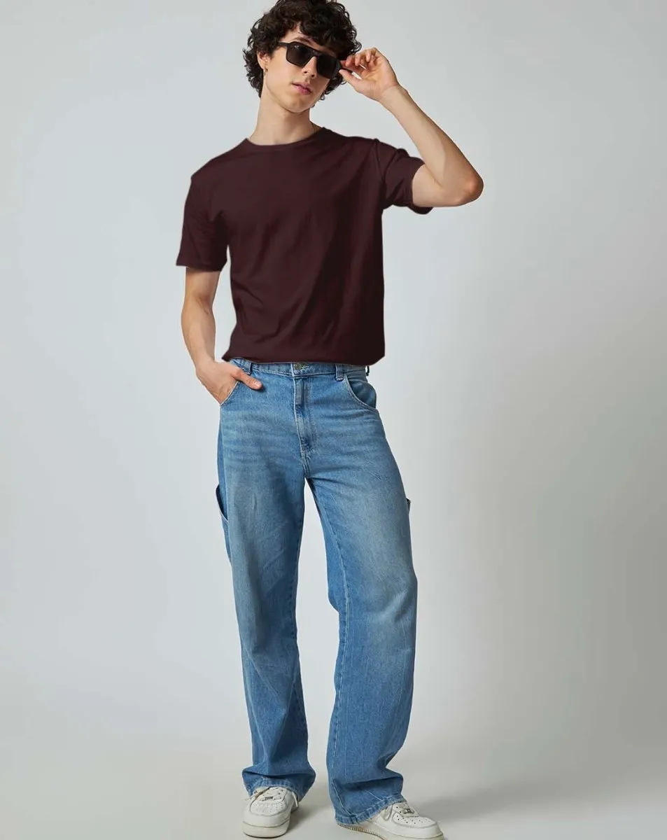 Coffee Brown Plain T-shirt