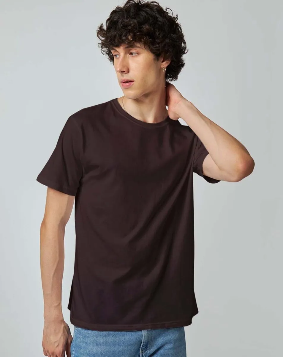 Coffee Brown Plain T-shirt