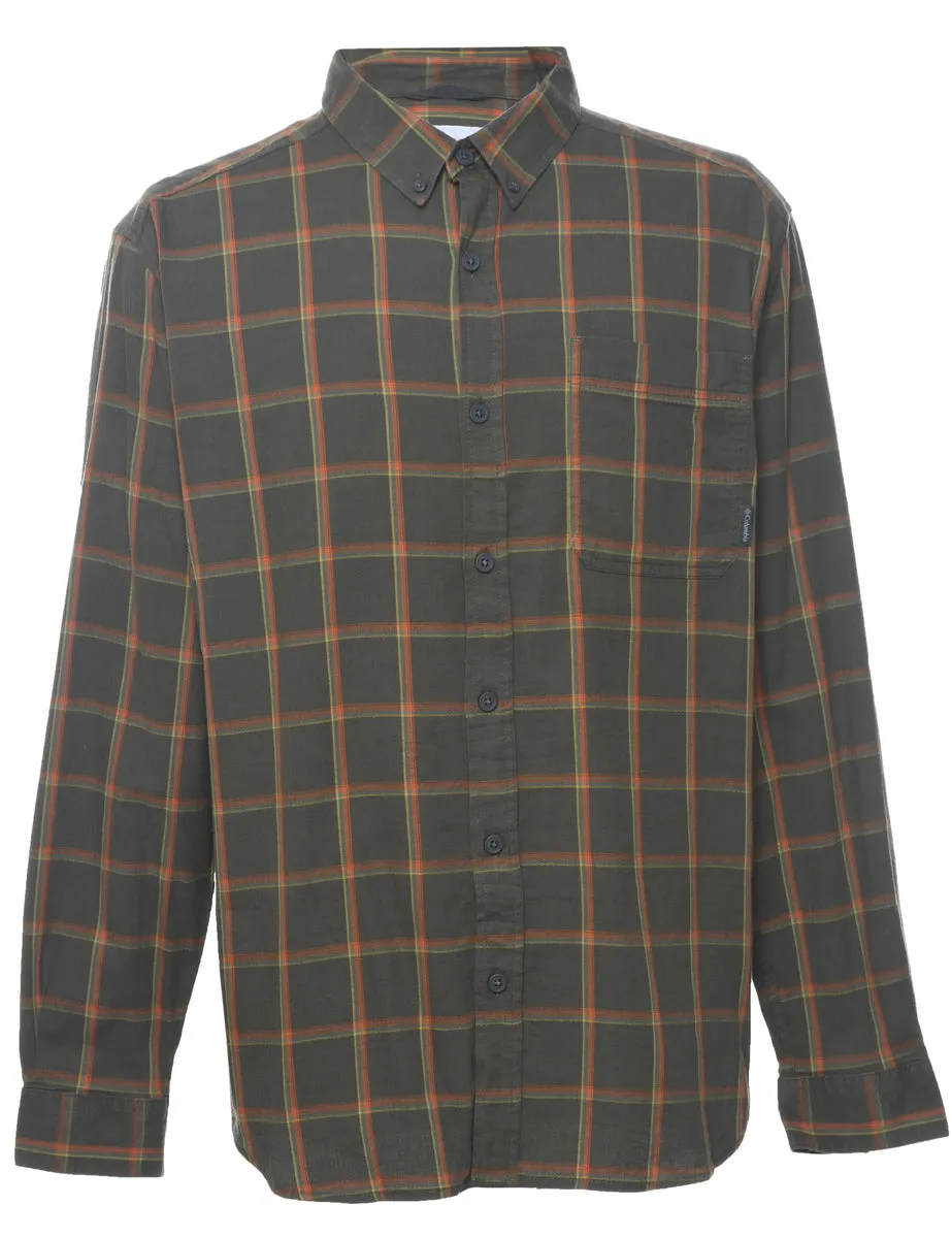 Columbia Checked Green Flannel Shirt - L