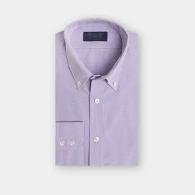 Contemporary Fit, Button Down Collar, 2 Button Cuff Shirt In Neat Lilac Check