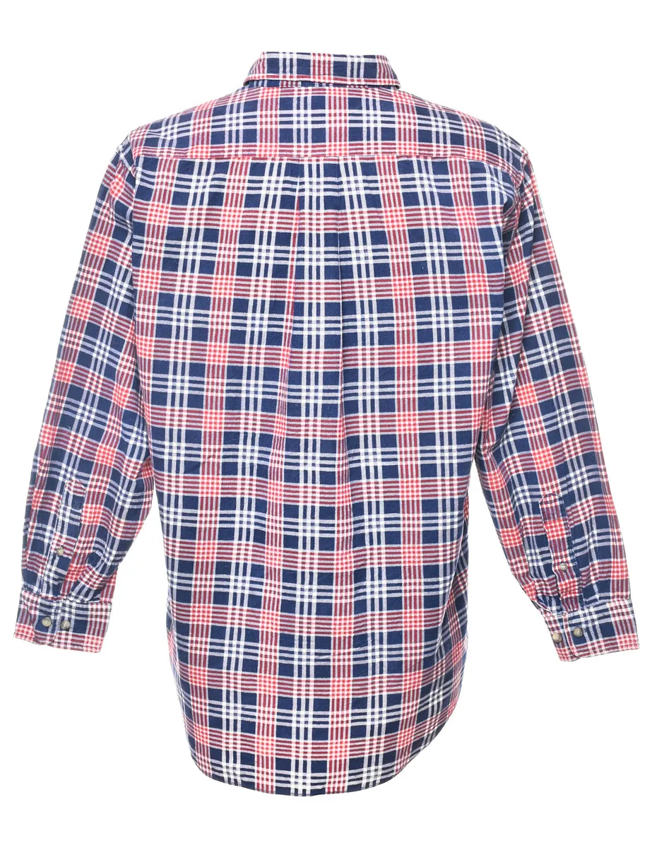 Corduroy Red & Navy Checked Shirt - XL