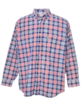 Corduroy Red & Navy Checked Shirt - XL