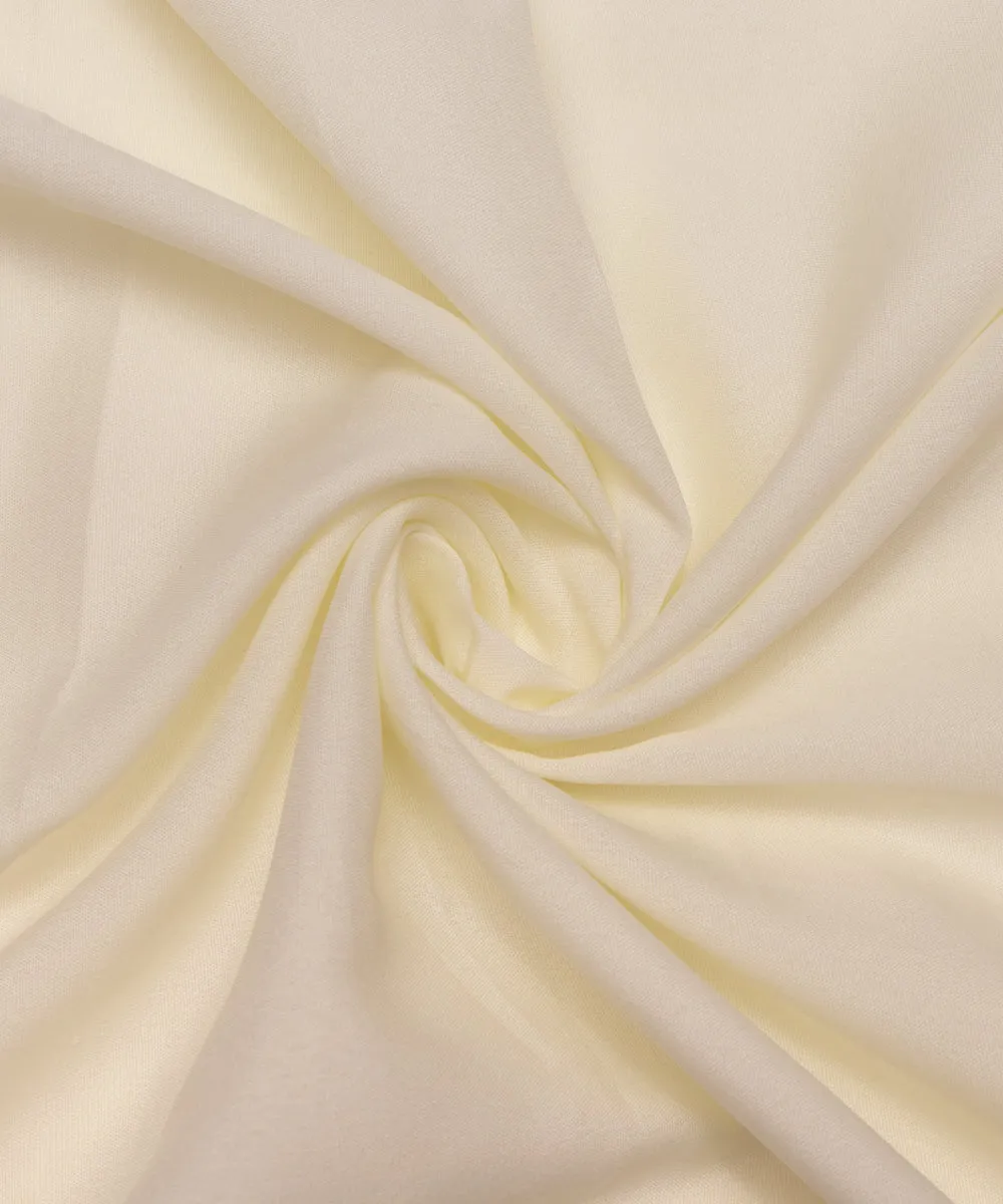 Cream Colour Plain Crepe Fabric