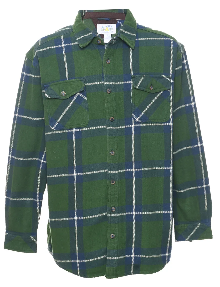 Dark Green Checked Shirt - L