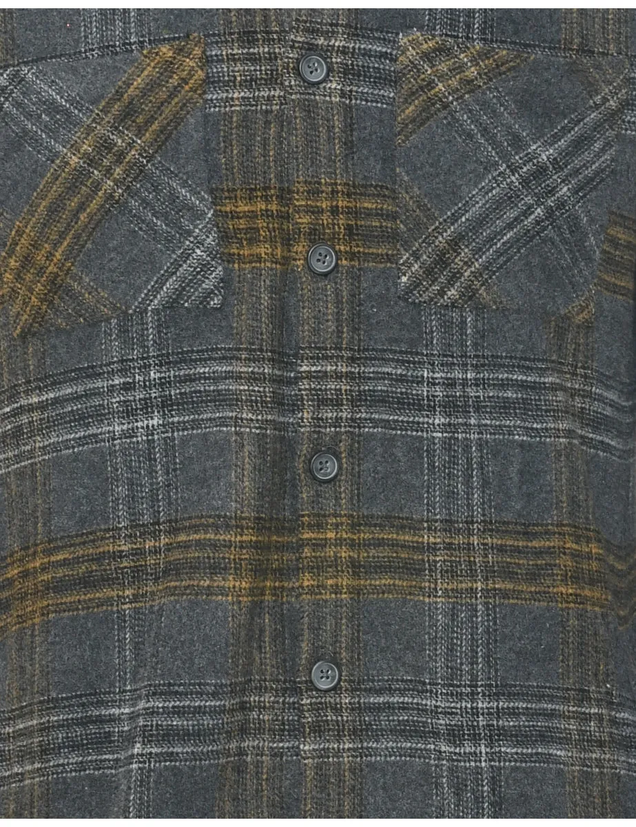 Dark Grey Checked Shirt - S