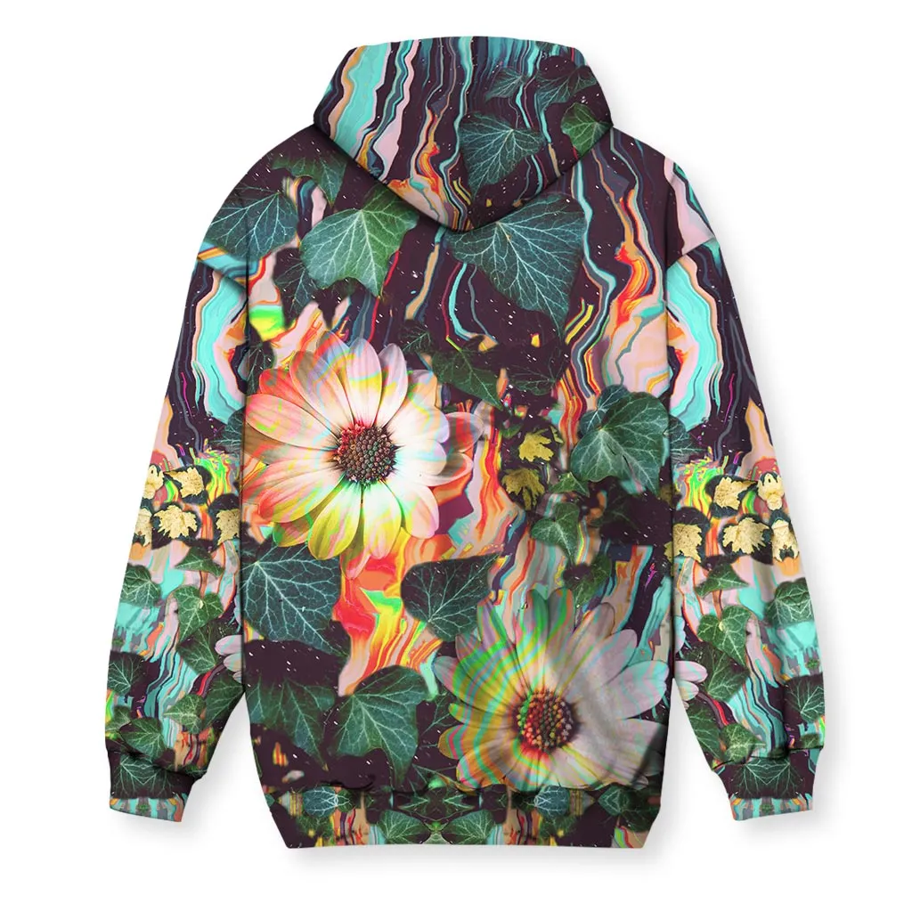 Floral Glitch Men's Zip-Up Hoodie