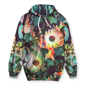 Floral Glitch Men's Zip-Up Hoodie