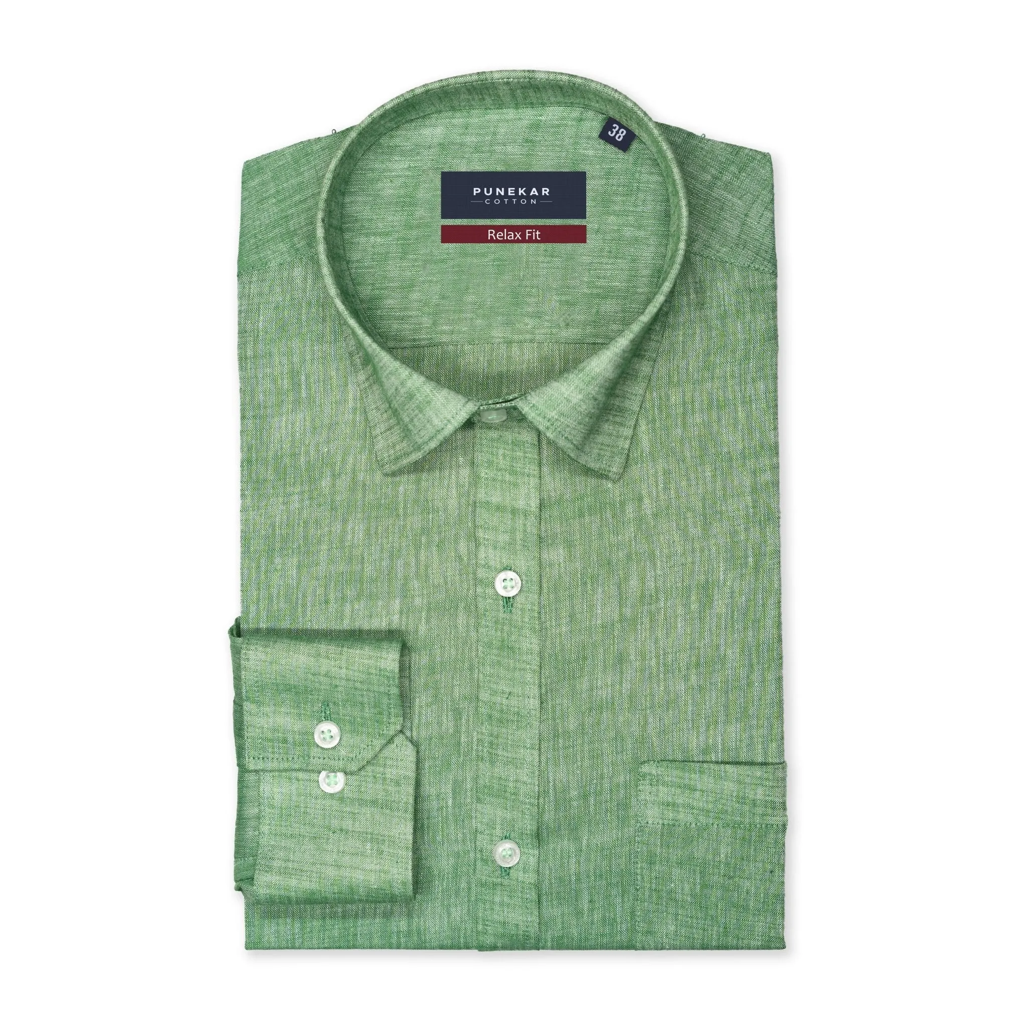 Forest Green Color Poly Cotton Shirt For Men