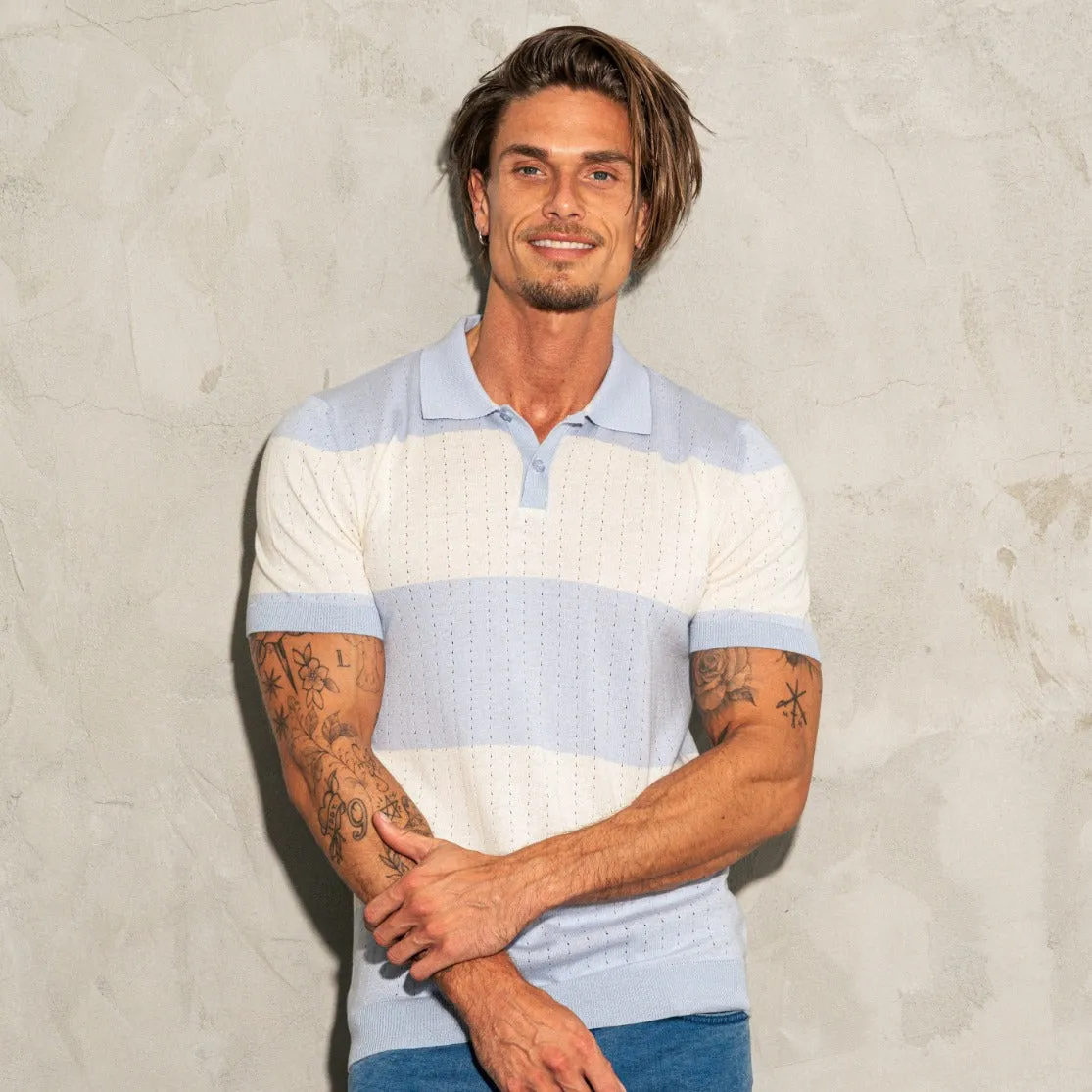 Gondola Knit Polo - Light Blue