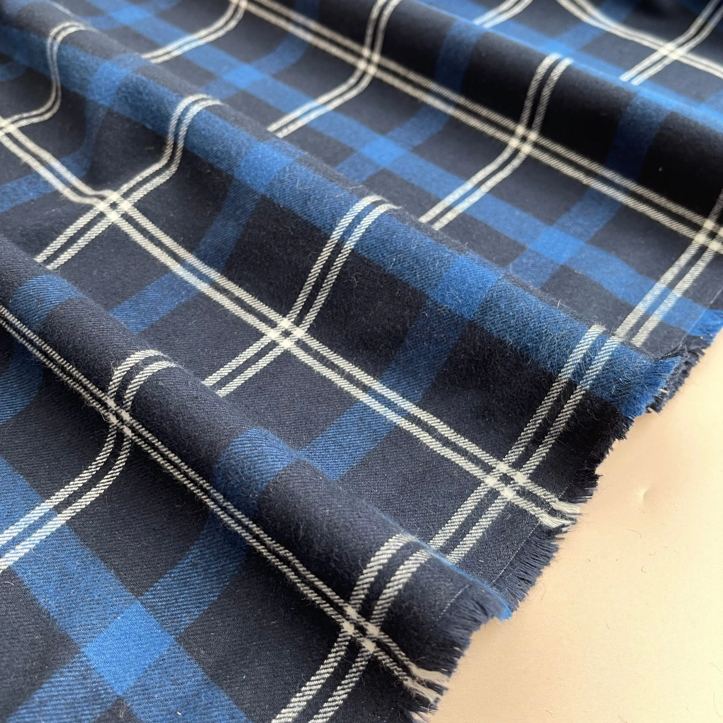 Highland Navy with Blue Yarn Dyed Cotton Flannel