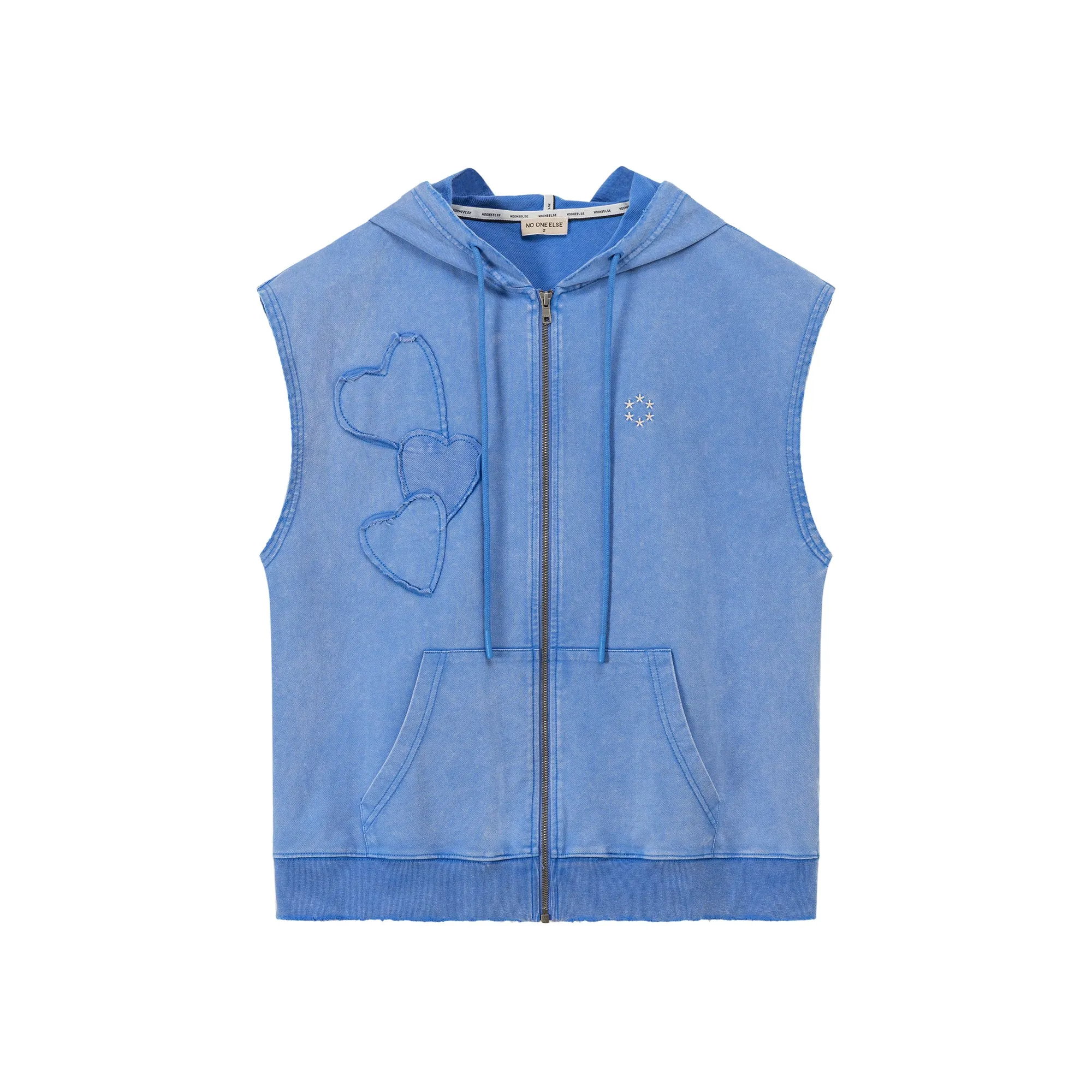 Hooded Sleeveless Zip-Up