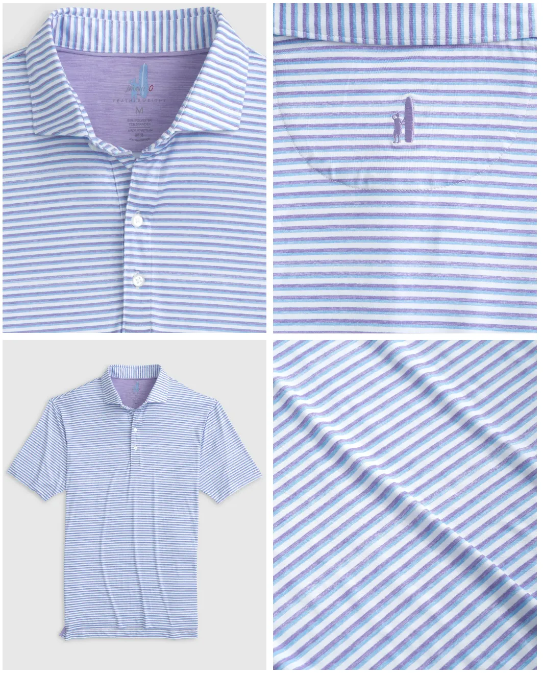 Johnnie-o Warwick Striped Featherweight Performance Polo