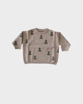 Kids Jaquard Knit Sweater in Winter Trees