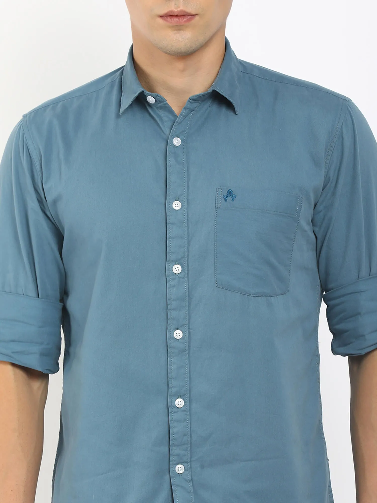 Men Blue Solid Shirt (GBMNR 3006)