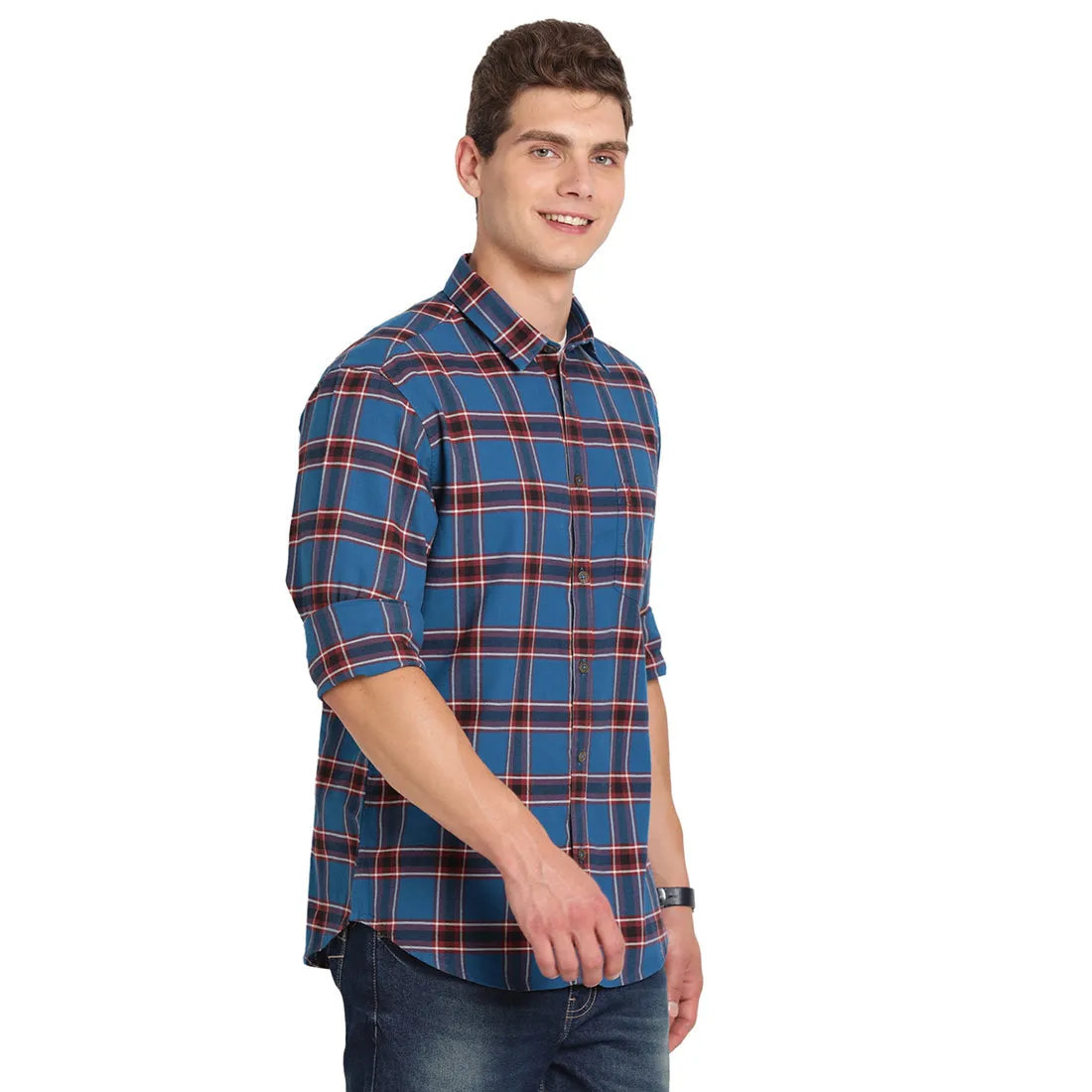 Men Checked Full Sleeve Cotton Shirt