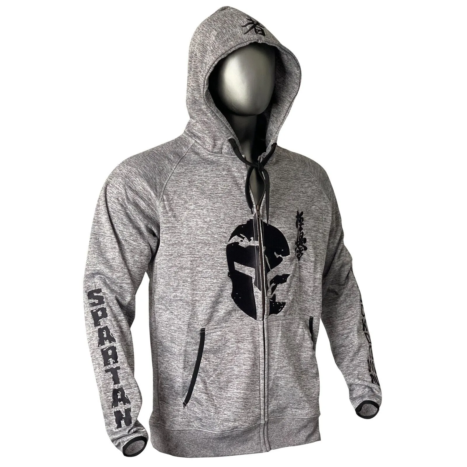 MEN KYOKUSHIN SPARTAN FULL ZIPPER HOODIE GREY COLOR