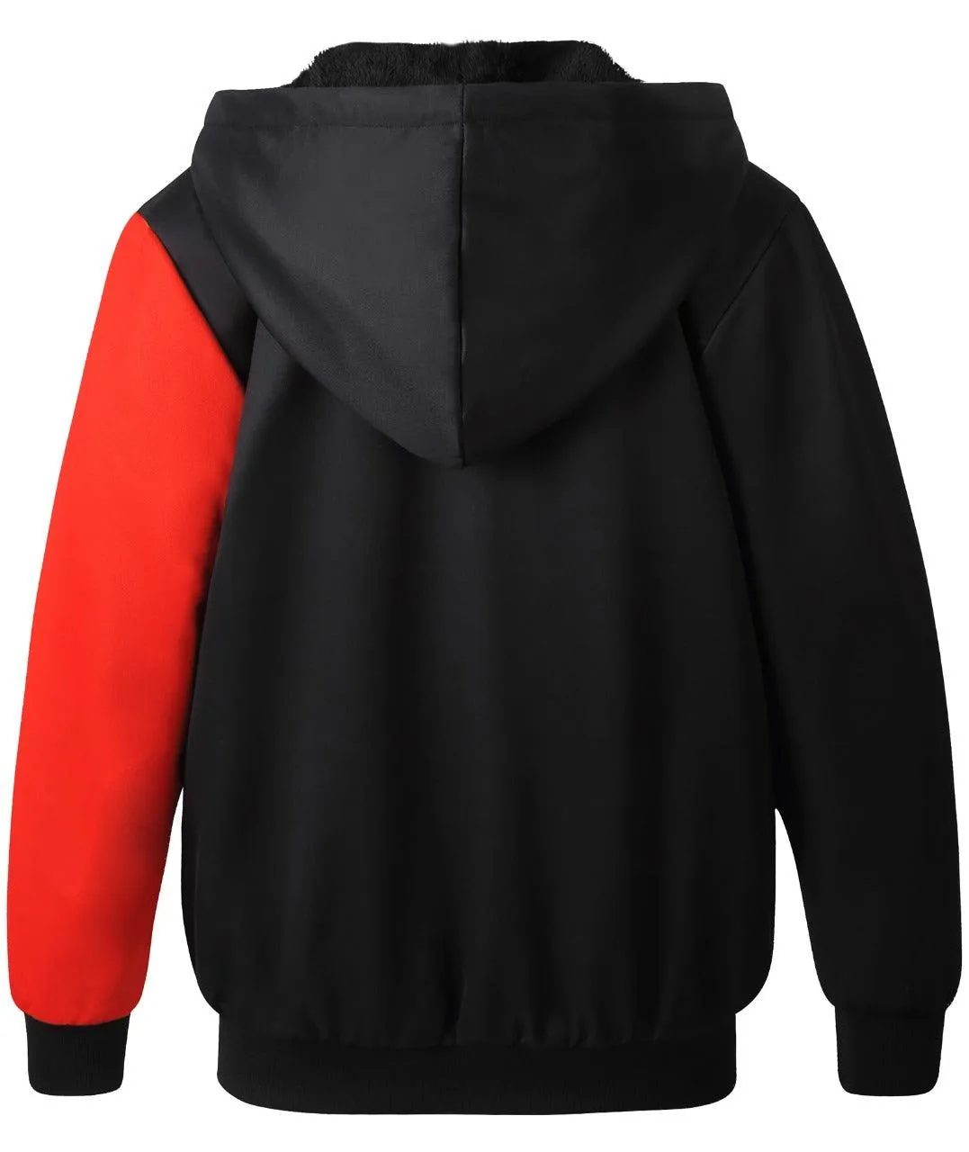 Men's Zip Up Printed Sherpa Lined Hoodie-ZPK000340