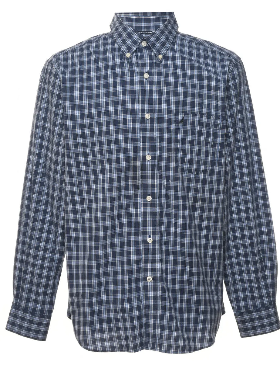 Nautica Navy Checked Shirt - L